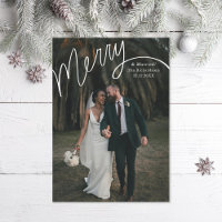 Merry Hand Lettering Wedding Photo