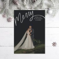 Merry Hand Lettering Wedding Photo