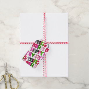 Merry Happy Everything Colourful Holiday Gift Tag