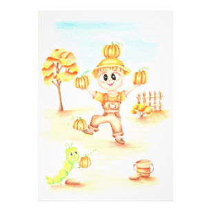 Merry harvest little ginger boy photo print