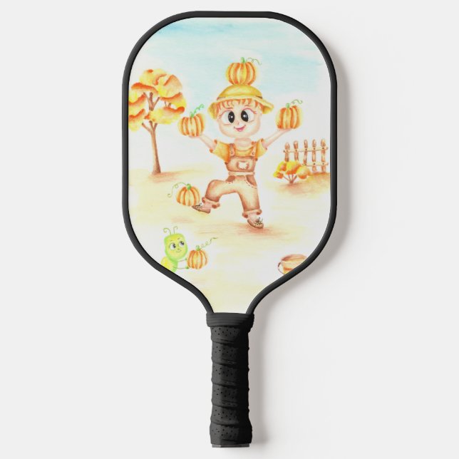 Merry harvest little ginger boy pickleball paddle (Front)