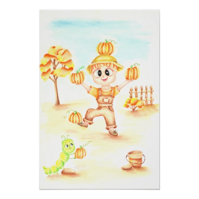 Merry harvest little ginger boy poster (Front)