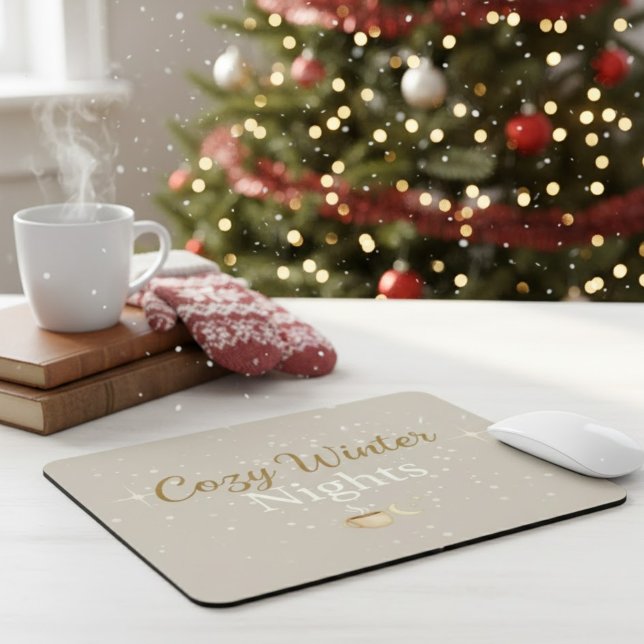 Merry Hearth: Cozy Winter Nights Minimalist Mousep Mouse Pad (Creator Uploaded)