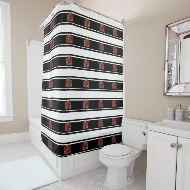 Merry Hearts Shower Curtain (In Situ)