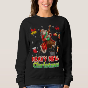 Merry Heavy Metal Christmas Santa Electric Guitar  Sweatshirt