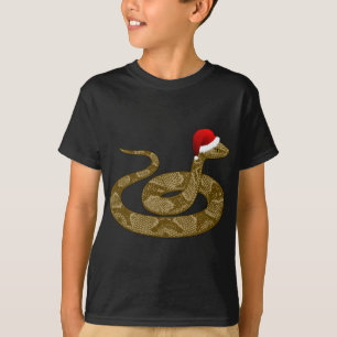 Merry Hissmas Christmas Santa Hat Copperhead Snake T-Shirt