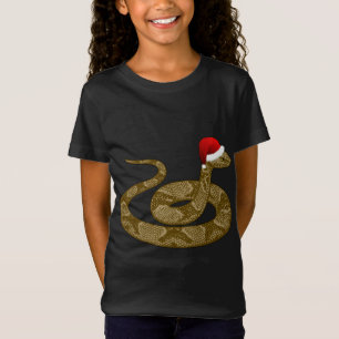 Merry Hissmas Christmas Santa Hat Copperhead Snake T-Shirt