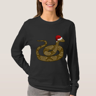 Merry Hissmas Christmas Santa Hat Copperhead Snake T-Shirt