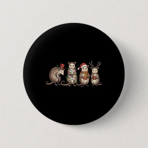 Merry Hissmas Opossum Christmas Santa Hat Xmas Lig 6 Cm Round Badge