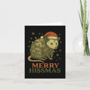 Merry Hissmas Ssum Santa Hat Xmas Light Men Women Card