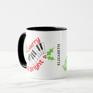 Merry Ho Ho Ho Pianist Musician Christmas Mug
