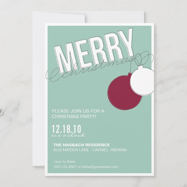 Merry Holiday Party Invitation Template (Front)