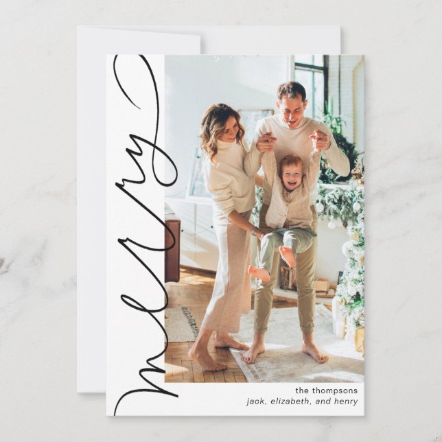 Merry Holiday Personalised Photo Card (Front)