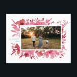 Merry Holiday Postcard<br><div class="desc">Merry abstract red floral Christmas holiday design</div>