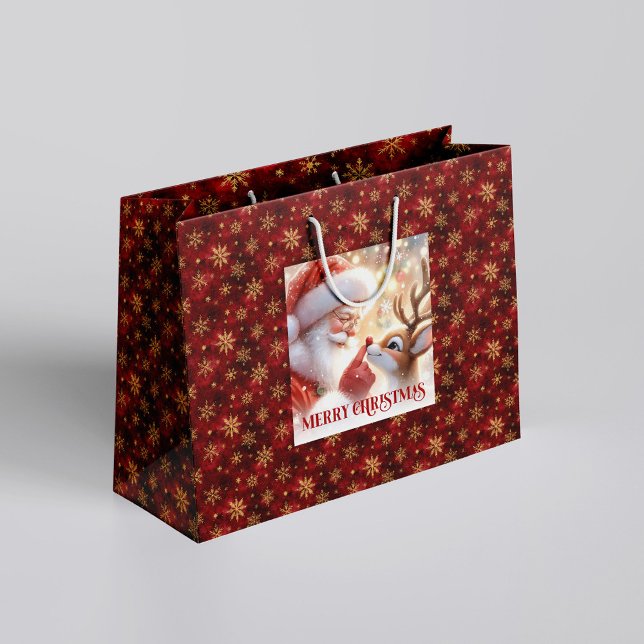 Merry Holiday Santa Claus Rudolph Gift Bag (Merry Holiday Santa Claus Rudolph Gift Bag)