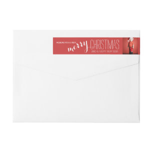 Merry Holiday Wishes   Holiday Photo Address Label
