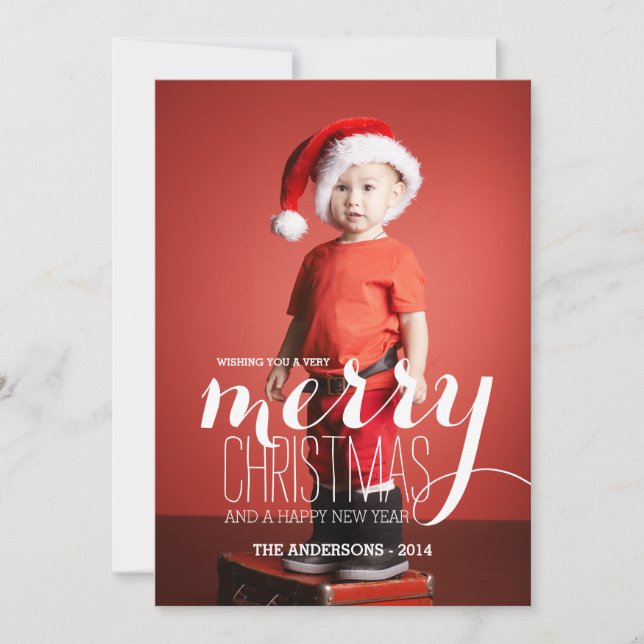 Merry Holiday Wishes | Holiday Photo Card (Front)