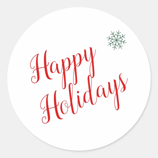 Merry Holidays Wrapping Sticker (Front)