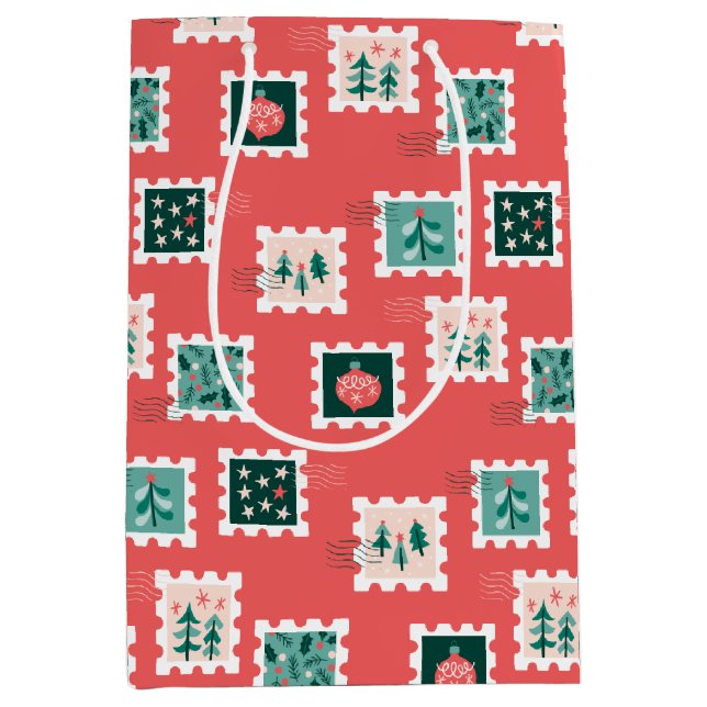 Merry Holly Days Stamps Medium Gift Bag (Front)
