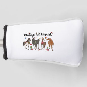 Merry Horsemas Horse Flower Christmas Equine Golf Head Cover