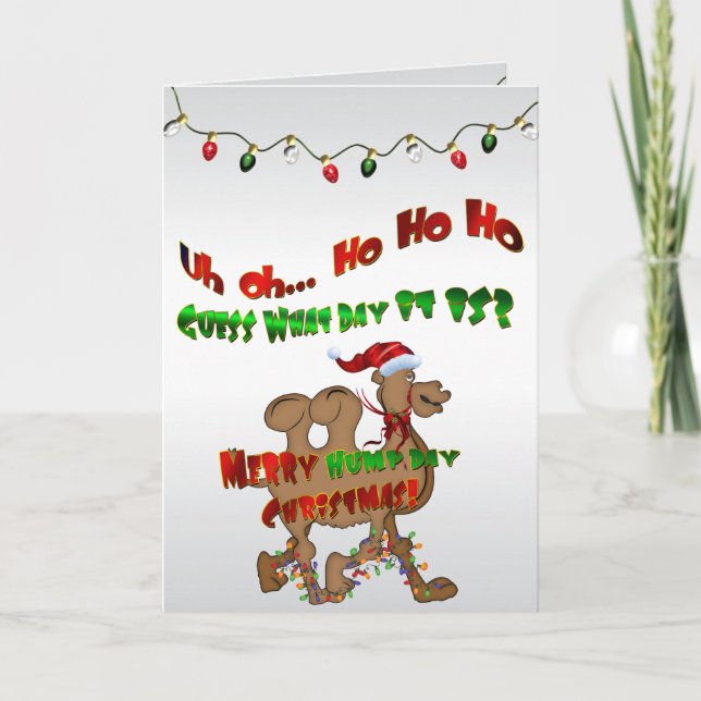 Merry Hump Day Christmas Camel HO HO HO Holiday Card (Front)
