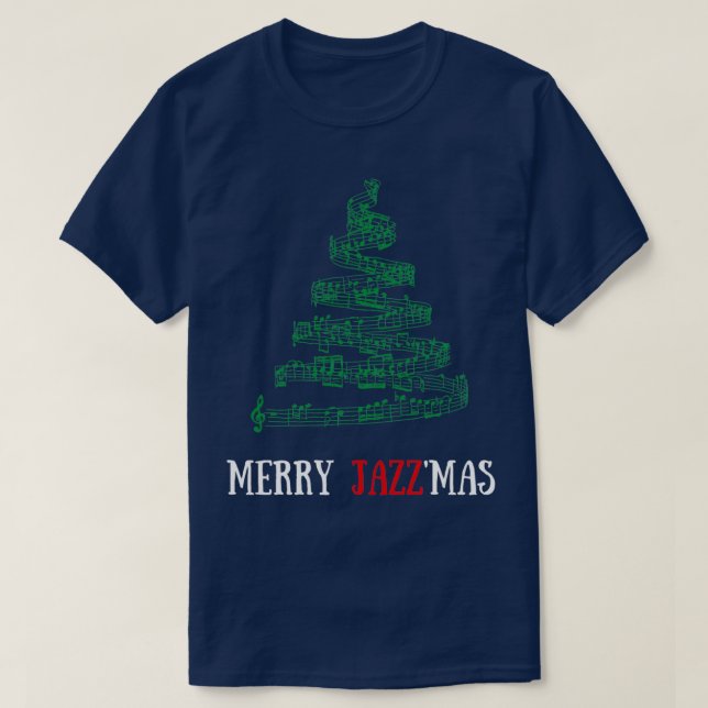Merry Jazzmas Christmas Music Jazz  T-Shirt (Design Front)