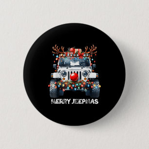 Merry Jeepmas Ugly Light Reindeer Christmas 6 Cm Round Badge