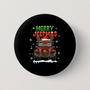 Merry Jeepmas Ugly Light Reindeer Christmas Funny  6 Cm Round Badge
