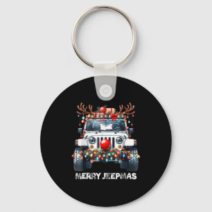 Merry Jeepmas Ugly Light Reindeer Christmas Key Ring