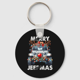 Merry Jeepmas Ugly Light Reindeer Christmas Key Ring
