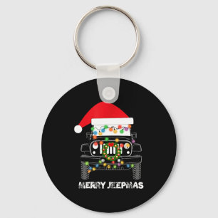 Merry Jeepmas Ugly Light Reindeer Christmas Long S Key Ring