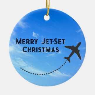 Merry Jet-Set Christmas Ornament -Sky