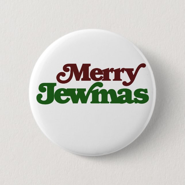 Merry Jewmas 6 Cm Round Badge (Front)