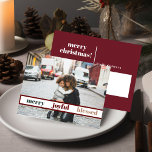 Merry Joyful Blessed Photo Postcard<br><div class="desc">This Christmas postcard features an area to add your own family photo,  a modern handwritten font and elegant green and white color combination. Edit *most* wording to match your needs and edit all colors to your liking.</div>