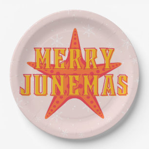 Merry Junemas Tropical Christmas Paper Plate