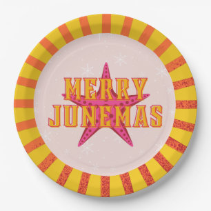 Merry Junemas Tropical Christmas Paper Plate