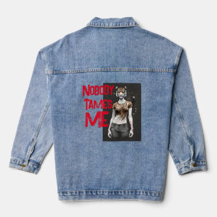 Merry Jungle Vibes: Fierce Festive Tiger Gift Denim Jacket