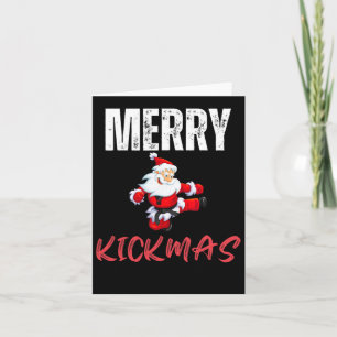 Merry Kick-mas Funny Christmas Santa Claus Karate Card