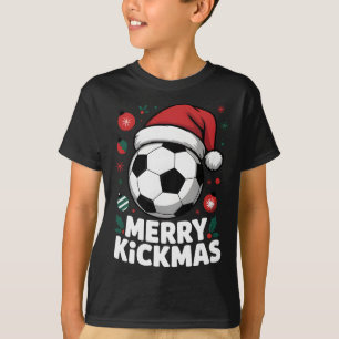Merry Kickmas Christmas Santa Soccer Ll Graphic Ki T-Shirt
