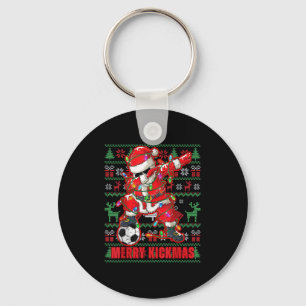 Merry Kickmas Christmas Soccer Ball Ugly Youth Swe Key Ring