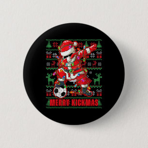Merry Kickmas Christmas Soccer Byll Ugly Youth Swe 6 Cm Round Badge