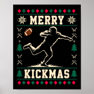 Merry Kickmas Funny Christmas Karate Martial Santa Poster