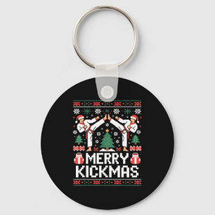 Merry Kickmas Karate Jiu Jitsu Ugly Christmas Desi Key Ring