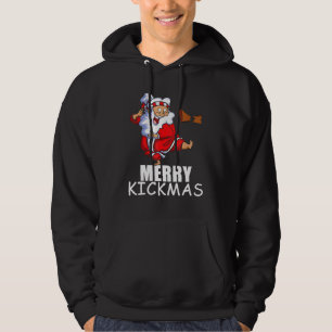 Merry Kickmas Karate Santa Family Matching Pajama Hoodie