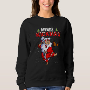 Merry Kickmas  Karate Santa Family Matching Pajama Sweatshirt