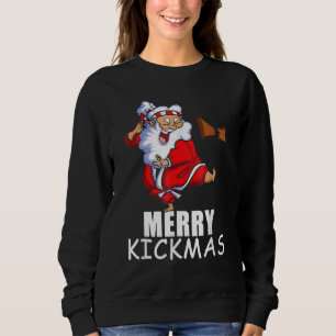 Merry Kickmas  Karate Santa Family Matching Pajama Sweatshirt