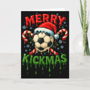 Merry Kickmas Soccer Christmas Candy Cane Ice Crea Card