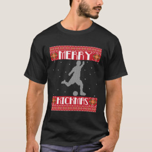 Merry Kickmas Soccer Player Sports Ugly T-Shirt