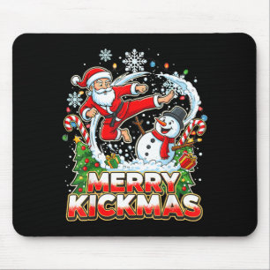Merry Kickmas Ugly Christmas Jiu Jitsu Funny Santa Mouse Pad