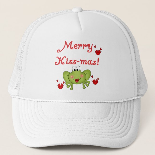 Merry Kiss-Mas Tshirts and Gifts Trucker Hat (Front)
